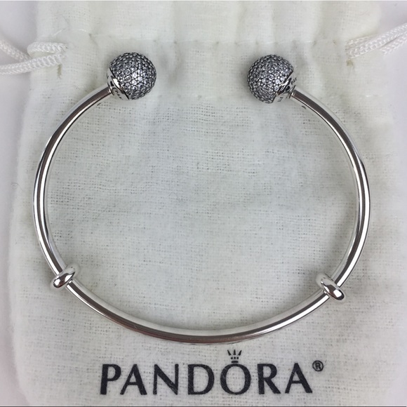 Pandora Jewelry - NWOT Authentic Pandora Pave Bangle Bracelet 7.1"